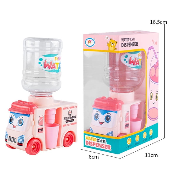 Fufafayo BusKidsMini Water DispenserToy2-in-1 Push And Slide Water Dispenser With Storage Compartment Press-to-DispenseToyFor Little One