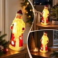 thumbnail image 1 of Fufafayo Christmas Santa Claus Figurine with Light, Lighted Resin Santa Statue, Star Cutout Light Up Santa Tabletop Ornament for Christmas Mantel Shelf Home Decor, 1 of 7