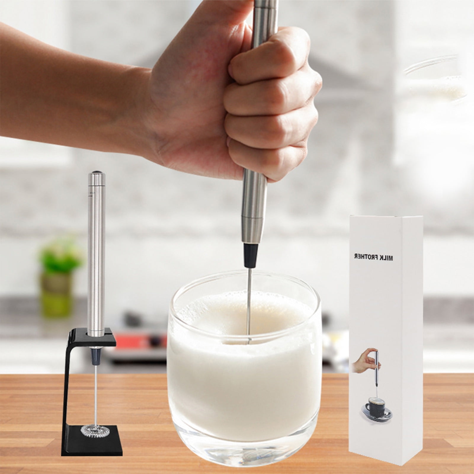Fufafayo Clearance Milk Frother Handheld, Battery Operated Electric
