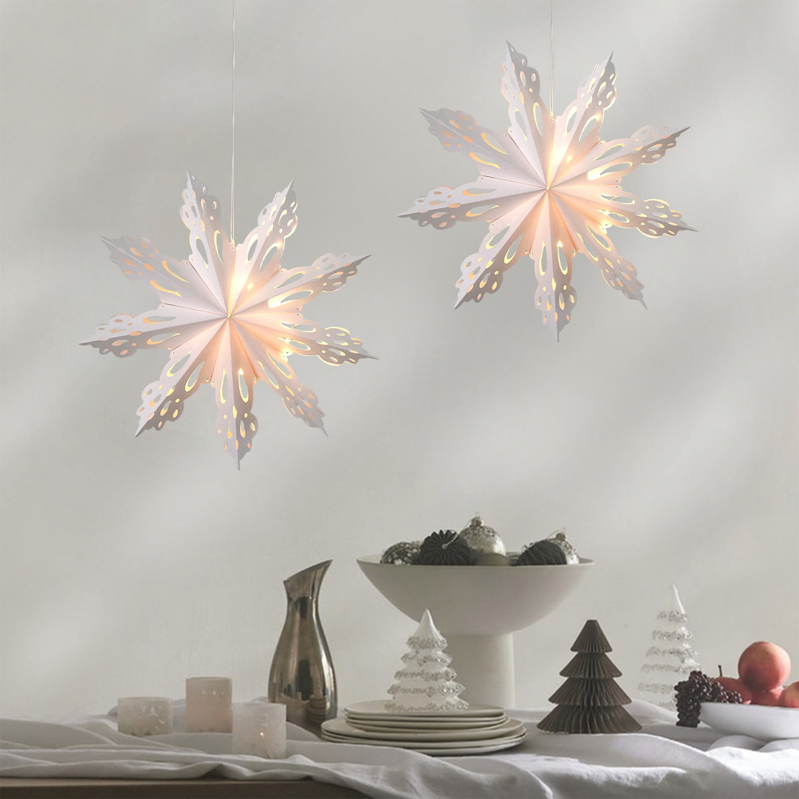 Fufafayo Clearance Paper Christmas Snowflake Hanging Decoration White