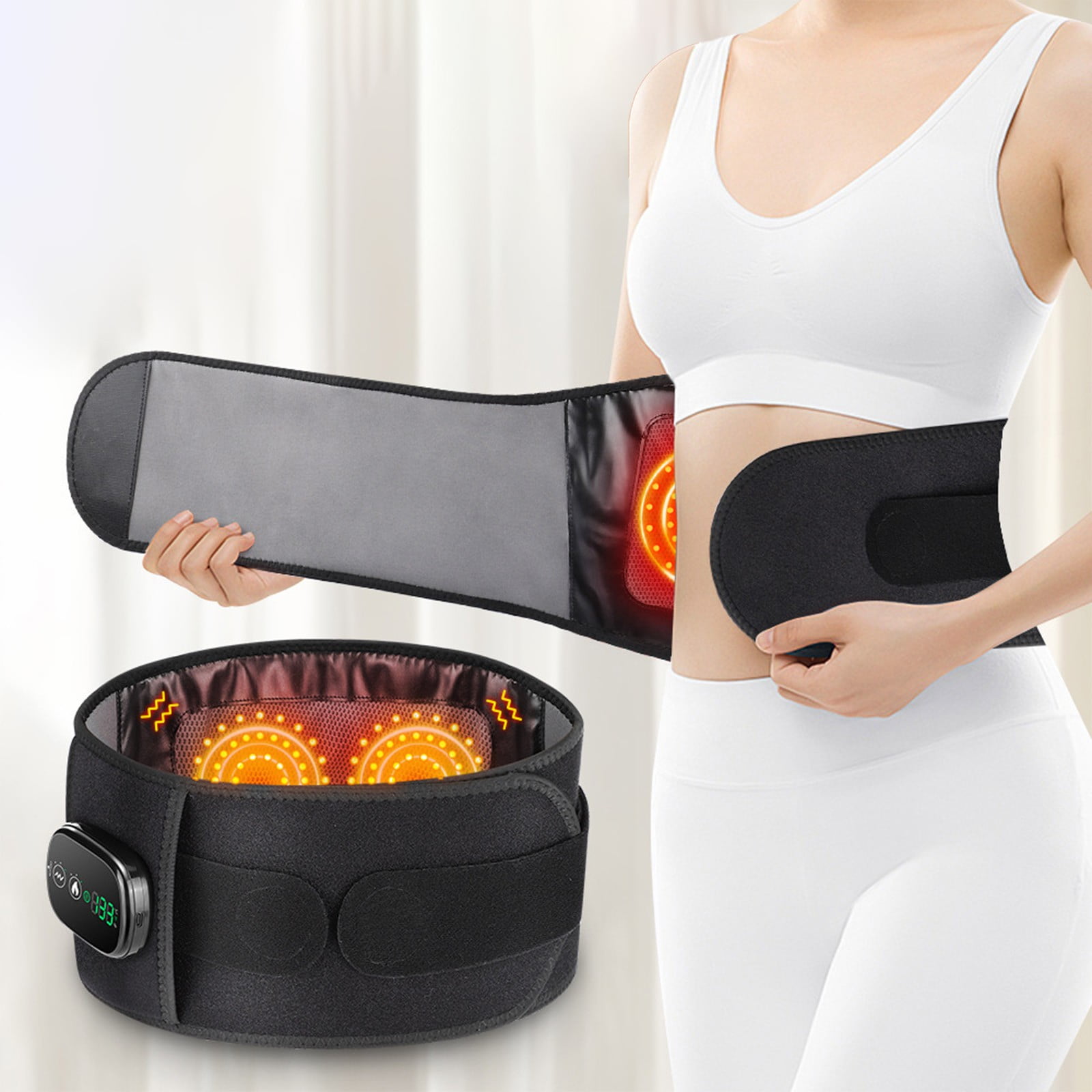 Adjustable Waist Support Decompression Back Belt With Heating & Vibration - Lumbar Traction Massager For Pain Relief, Fits Waist 29-49" Adjustable Waist Support Decompression Back Belt With Heating & Vibration - Lumbar Traction Massager For Pain Relief, Fits Waist 29-49"