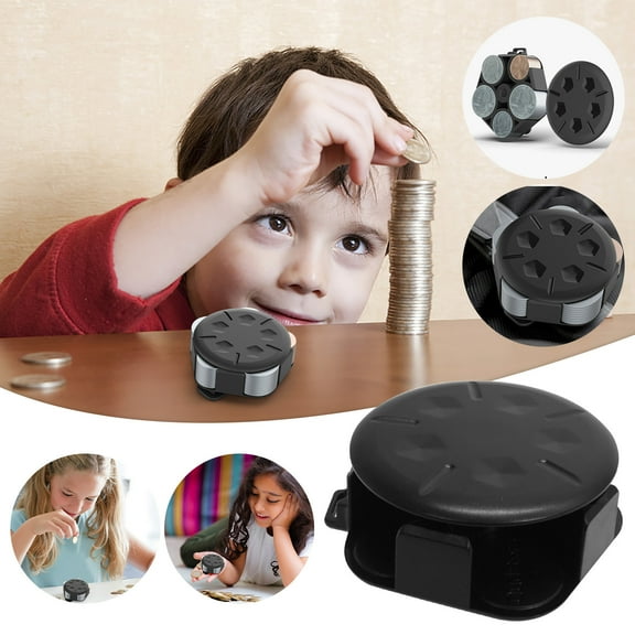 Fufafayo Coin Storage Box, Portable Coin Storage Box for Change, Plastic Coin Organizer for Car, Game Coin Box for Tokens, Money Storage Box, Small Container for Loose Change