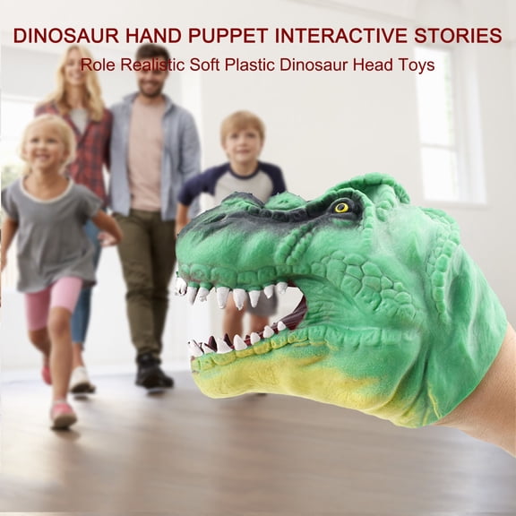 Fufafayo Dinosaur Hand PuppetToys, Realistic Soft Rubber Role PlayToys, KidsGifts for BoysGirls, Bendable Dinosaur Puppet for Bedroom Classroom Playroom
