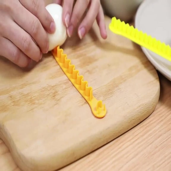 Fufafayo Egg Cutter For Deviled Eggs, Hard Boiled Egg Slicer Tool, Fruit And Cheese Cutter With Decorative Patterns, Kitchen Gadget For Snacks, Salads, Appetizers, Cute Cartoon Design