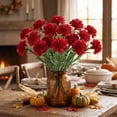 thumbnail image 1 of Fufafayo Fall Artificial Flowers Orange Peony Red Carnation Bouquets Autumn Silk Flower Stems Thanksgiving Floral Arrangement Decor for Vase Table Centerpiece Home Party, 1 of 7