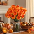 thumbnail image 1 of Fufafayo Fall Artificial Flowers Orange Peony Red Carnation Bouquets Autumn Silk Flower Stems Thanksgiving Floral Arrangement Decor for Vase Table Centerpiece Home Party, 1 of 7