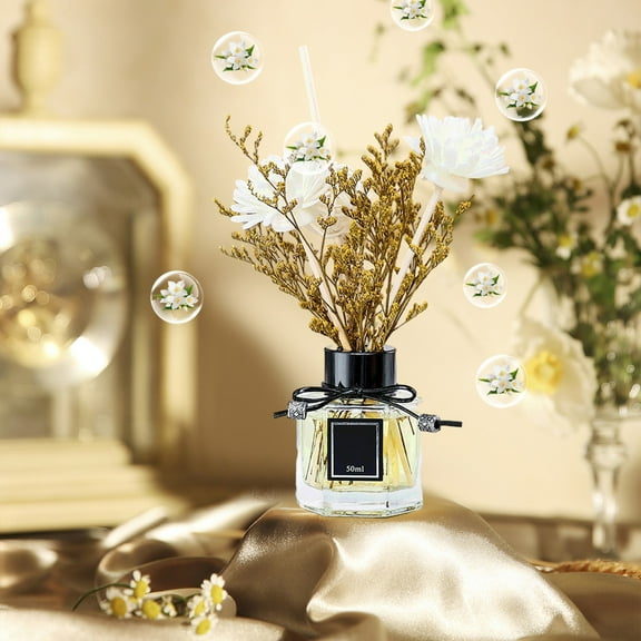 Fufafayo Flower Diffuser, Glass Oil Diffuser for Home Decor, Long Lasting Aromatherapy Diffuser for Bathroom, Bedroom or Living Room, Decorative Air Freshener, Elegant Home Fragrance