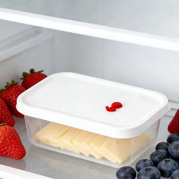 Fufafayo Food Storage Box, Food Storage Box, Kitchen Sub-packaging Refrigerator Microwave-Safe Storage Box, Transparent Vegetable and Fruit Storage Container, with Date Marker