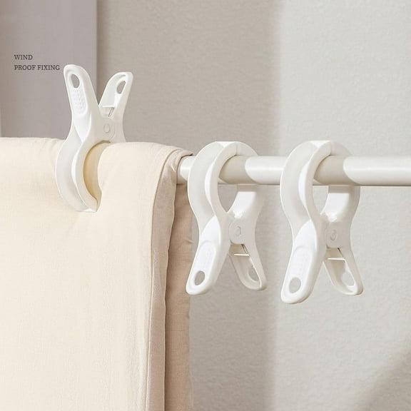 Fufafayo Hangers for Clothes, Plastic Clothespins Grip for Blanket, Quilting Clip Clamp for Coat Hanger, Heavy Duty Clamps for Laundry, Drying Rack, Space Saving Clothes Pins, Durable Plastic
