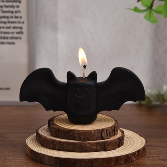 Fufafayo Holiday Bat Scented Candles, Mini Soy Wax Candle, Cute Shaped Glowing Ornament Candle, Smiling Face Candle for Tabletop Party Decor, Mantel Shelf Home Decoration
