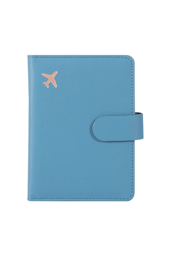 Leather Passport Holder RFID Blocking Travel Organizer, Multi Card Slots Document Protector Wallet for Men Women, Slim ID Card Case for Airplane Cruise Vacation