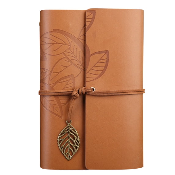 Fufafayo Loose-Leaf Notebook, Retro Leaf Travel Diary, Creative Writing Journal for Weekly Planning, Boho Stationery Organizer for Office Study Home