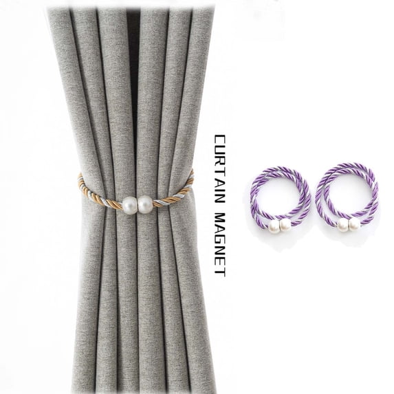 Fufafayo Magnetic Curtain Straps, No Drill No Tools Installation, Decorative Weave Rope Tie Backs For Curtain Weaving And Fixing, Window Drapery Holder Organizer For Living Room Bedroom Home Decor