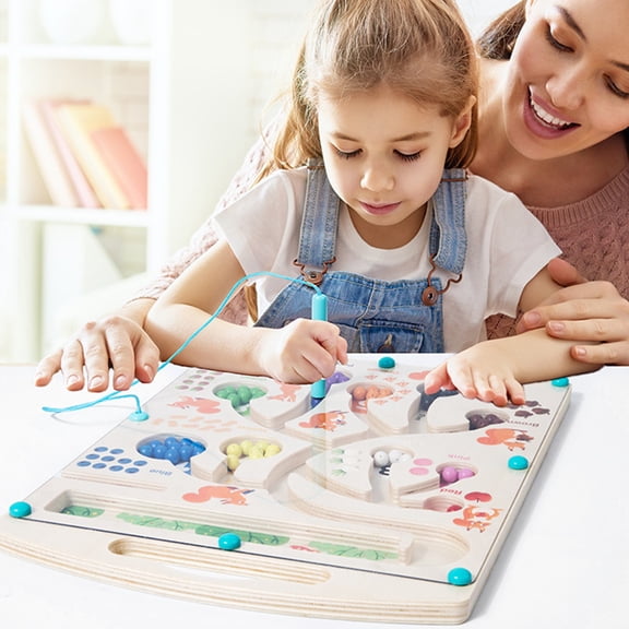 Fufafayo Magnetic MazeToysForKids, Educational Labyrinth Walking Beads Game, Concentration Training LearningToy, Fine Motor Skills Activity For Little One BoysGirls