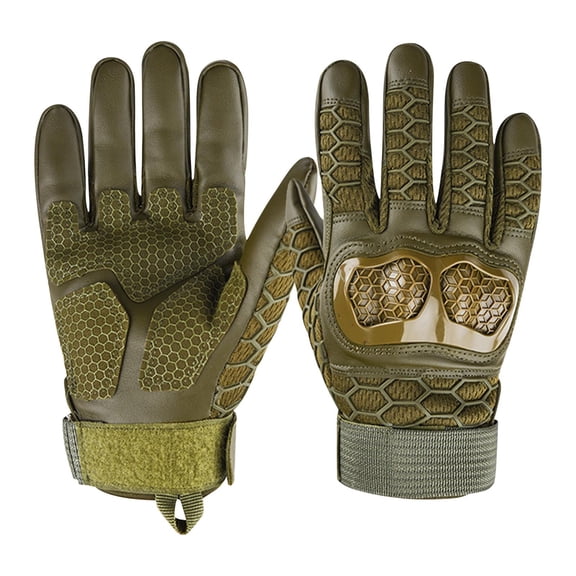 Fufafayo Motorcycle Riding Gloves, Unisex Full Finger Protective Gloves for Outdoor Hunting Cycling Motocross, Touchscreen Non-Slip Road Racing Gloves, Durable Motorcycle Gloves for Men Women
