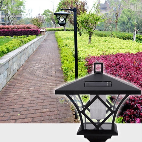 Fufafayo Outdoor Post Solar Lights, Waterproof Decorative Floor Lamp, Vintage Garden Backyard Light, Front Door Post Headlight, Solar Powered Pathway Lamp