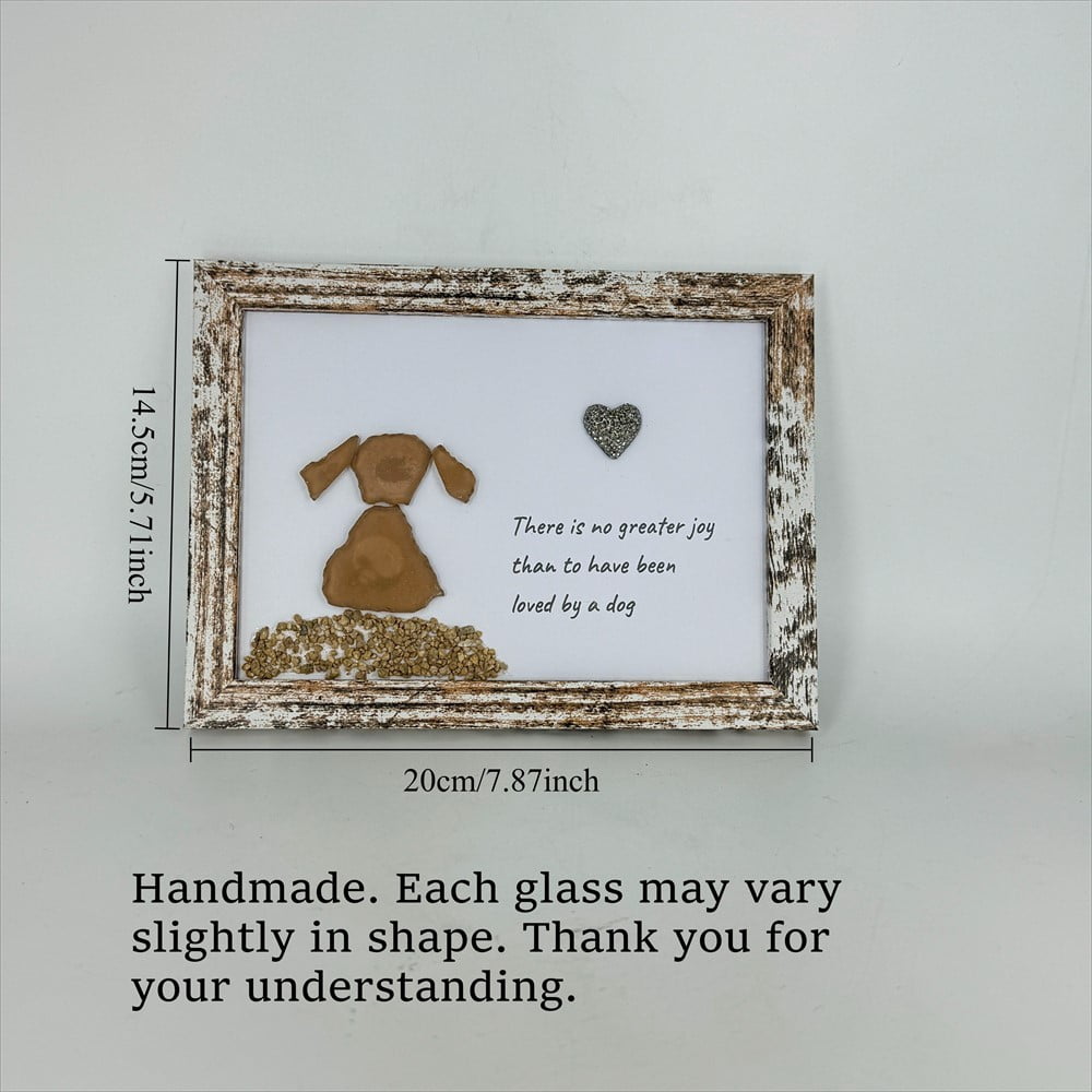 Fufafayo Pet Memorial Art Framed Wall Decor, Sea Glass Dog Art Sympathy Gift, When I Needed A Hand I Had Your Paw Beach Decor For Dog Lovers Pet Loss