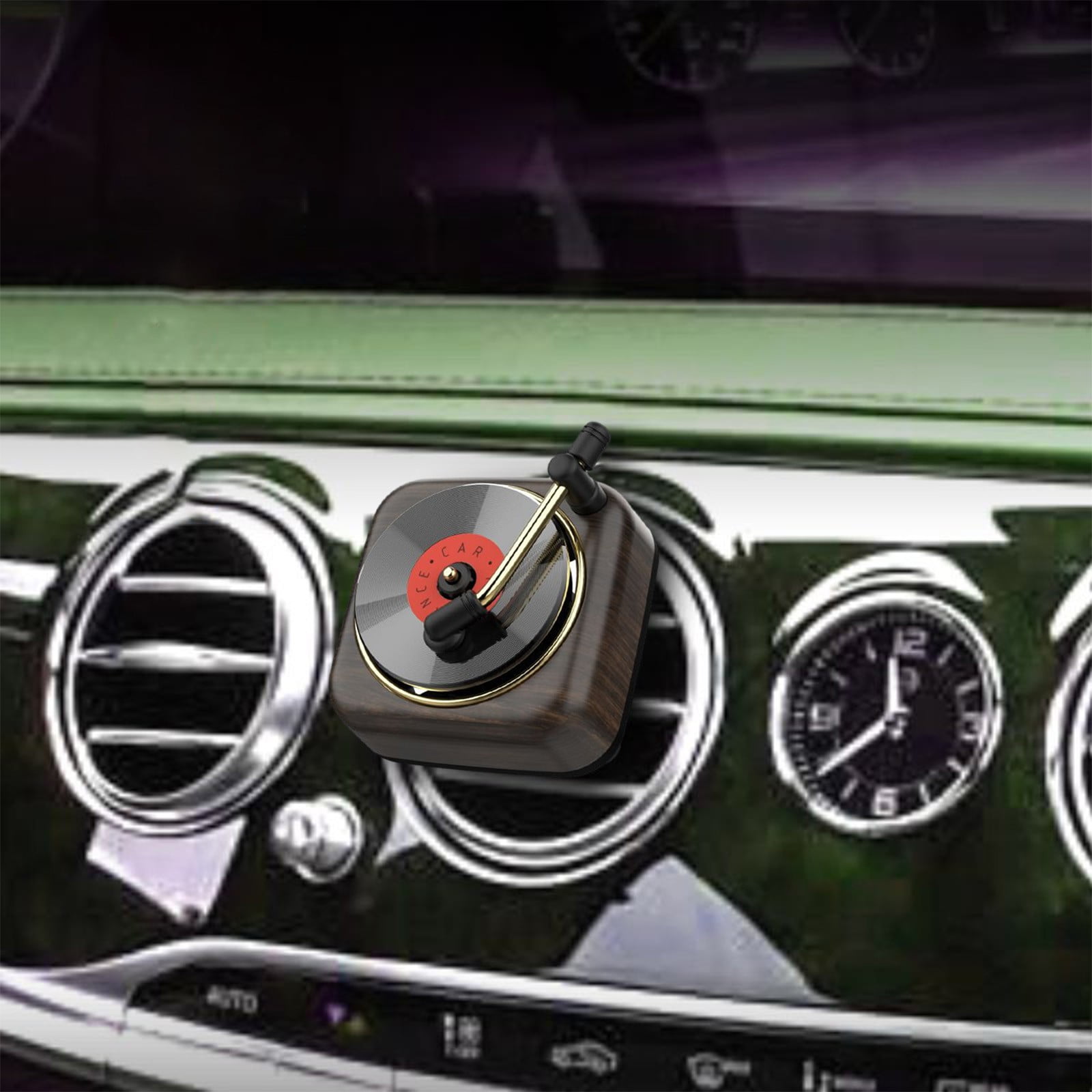 Fufafayo Phonograph Record Player Car Perfume Vent Clip, Retro Car Air Freshener Diffuser, Decorative Ornaments for Car Air Conditioner , Aromatherapy Decor for Dashboard