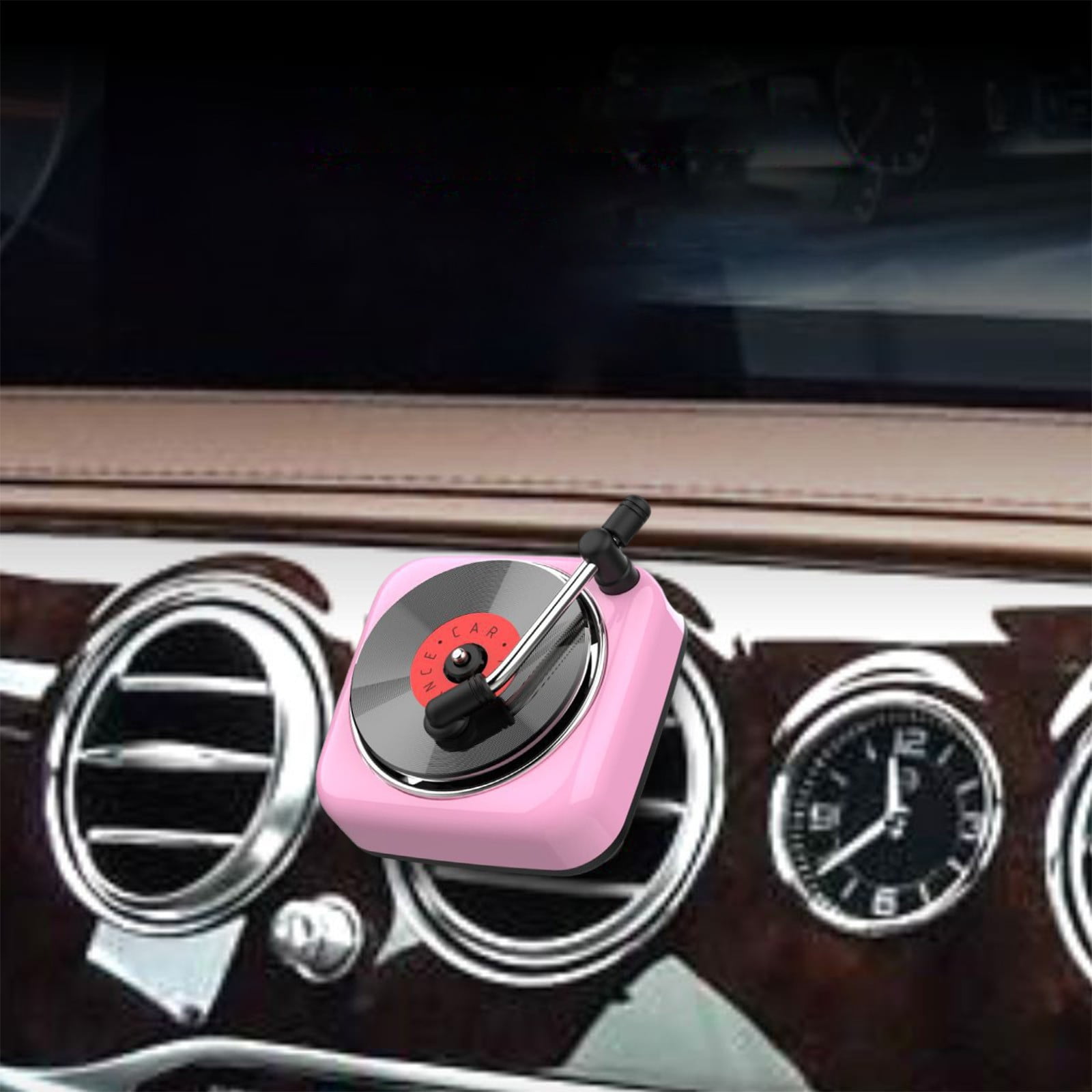 Fufafayo Phonograph Record Player Car Perfume Vent Clip, Retro Car Air Freshener Diffuser, Decorative Ornaments for Car Air Conditioner , Aromatherapy Decor for Dashboard