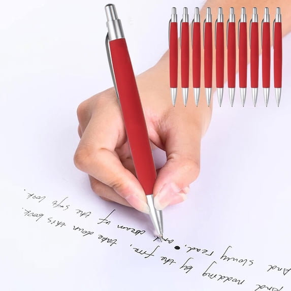 Fufafayo Retractable Ballpoint Pens, 10 Pack Black Ink Pens for Smooth Writing, Office Supplies and Study Essentials, Bulk Pens for Home, Office or Classroom, Basic Everyday Design