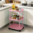 thumbnail image 1 of Fufafayo Rolling Mobile Side Table With Wheels Storage Cart For Bedroom Living Room Couch Bedside Narrow Space Organizer Tray Table On Casters, 1 of 6