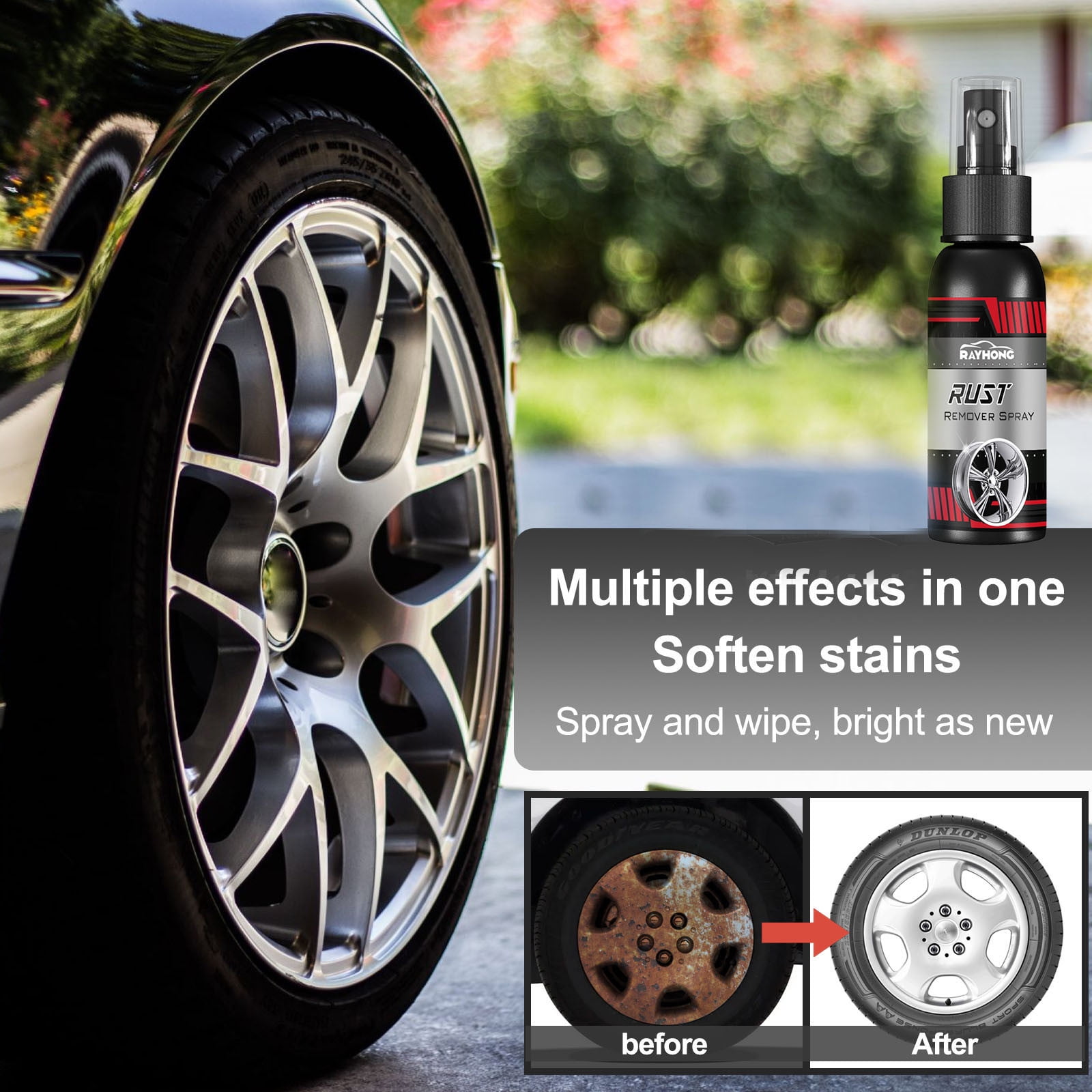 Rust Rim Gifu Fufafayo Rust Remover Spray For Wheels And Metal, Instant Rust Removal ...