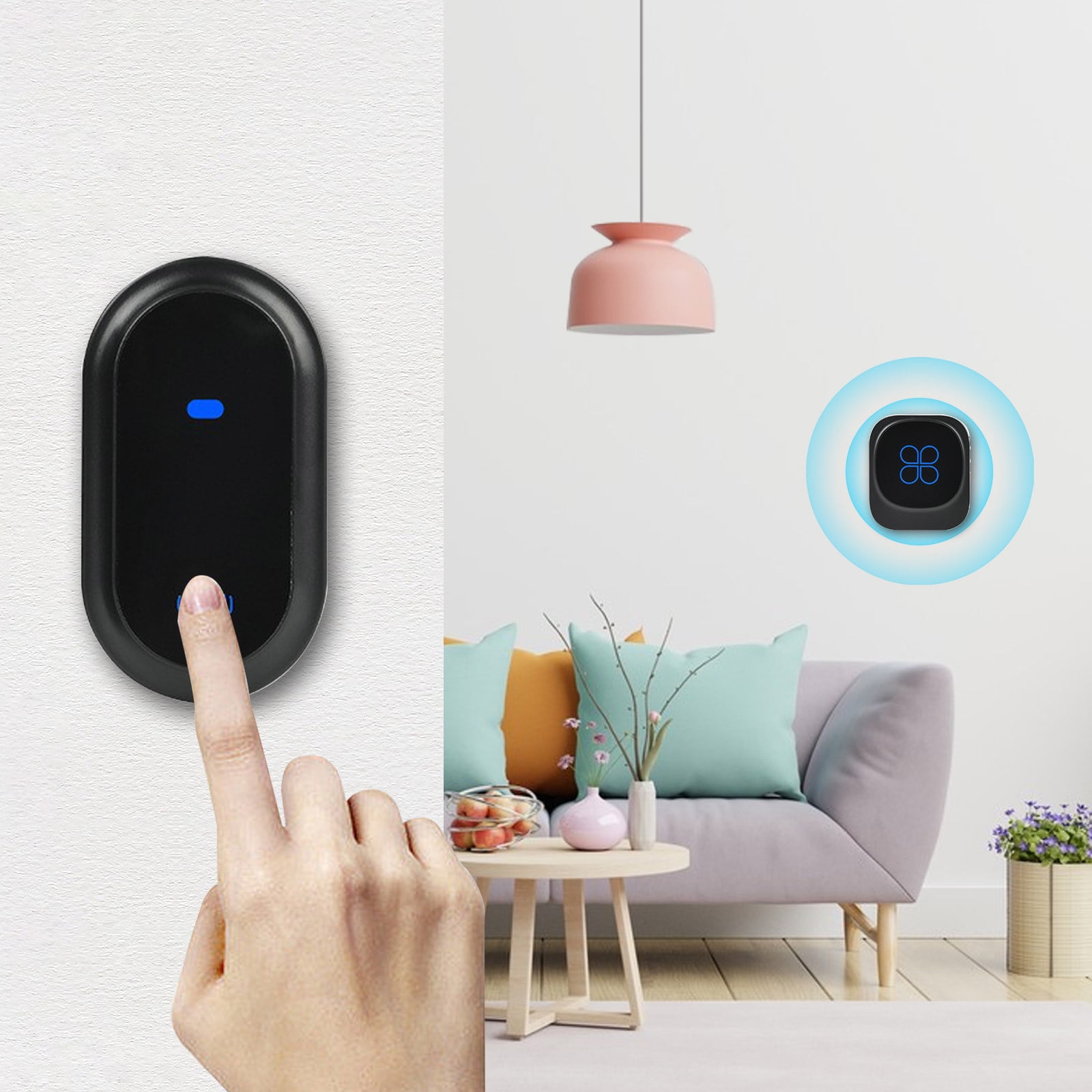 Fufafayo Savings Elegant Wireless Flashing Home Doorbell Self-Powering ...