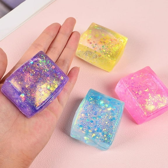 Fufafayo Sensory FidgetToysClear Ice Maker SqueezeToys, Stress Relief AnxietyToysFor AdultsKids, Pinching Stretching Squeezing SensoryToysFor Desk Classroom Office Home