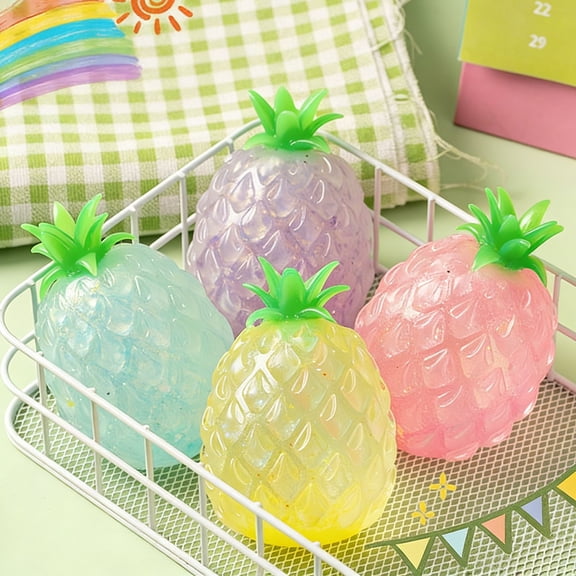 Fufafayo Slow Rising Pineapple FidgetToysFor Anxiety Relief, Transparent Soft Cute SqueezeToys, Easter Gifts And Party Favors ForChildrenAdults Teens