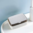 thumbnail image 1 of Fufafayo Soap Box with Lid, Double Draining Soap Dish, Plastic Soap Holder, Flip Top Soap Box, Bathroom Counter Soap Tray, Kitchen Sink Soap Container, Portable Soap Case, 1 of 6