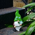 thumbnail image 1 of Fufafayo Solar Garden Gnome Statue Outdoor Decor, LED Light Dwarf Figurine With Succulents Wreath, Waterproof Resin Lawn Ornament For Patio Balcony Yard Garden, 1 of 3