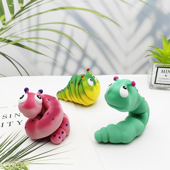 Fufafayo Stress ReliefToyCaterpillars Paintable Sand-Filled Shaping Sensory FidgetToysForKidsAdults Anxiety Relief DeskToysFor Office Classroom Home