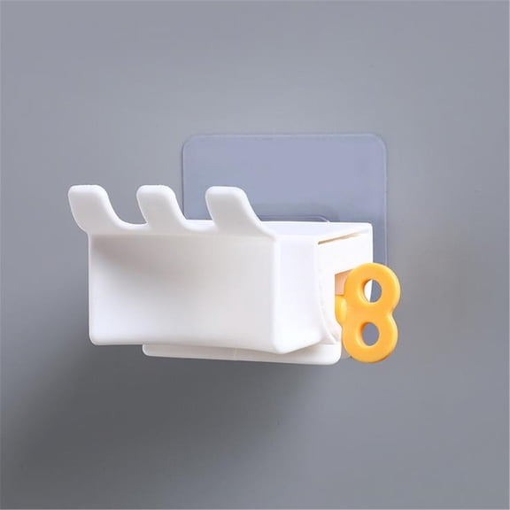 Fufafayo Toothpaste Dispenser, Toothbrush Holder, Wall Mounted Organizer, Adhesive Bathroom Caddy, 3-in-1 Storage Rack for Bathroom, Kitchen, Sink