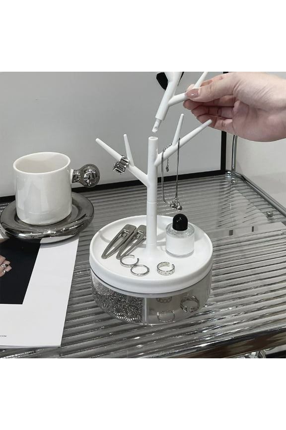 Tree Branch Jewelry Organizer, Desktop Jewelry Hanging Rack for Rings, Bracelets, Necklaces and Earrings, Decorative Jewelry Display Stand and Holder for Dresser, Vanity or Bedroom, Modern