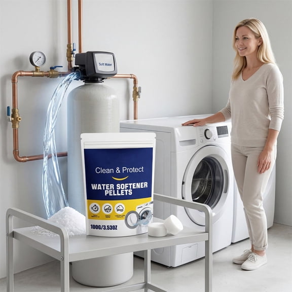 Fufafayo Water Softener Granules, Water Softening Crystals and Descaling Particles for Washing Machines and Water Heaters, Hard Water and Limescale Remover for Household Appliances, Gentle and