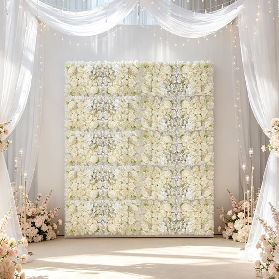 Fufafayo Wedding Artificial Hedge Fence Panel, Expandable Faux Leaf Screen Wall Decor, Decorative Greenery Backdrop for Balcony Party Ceremony