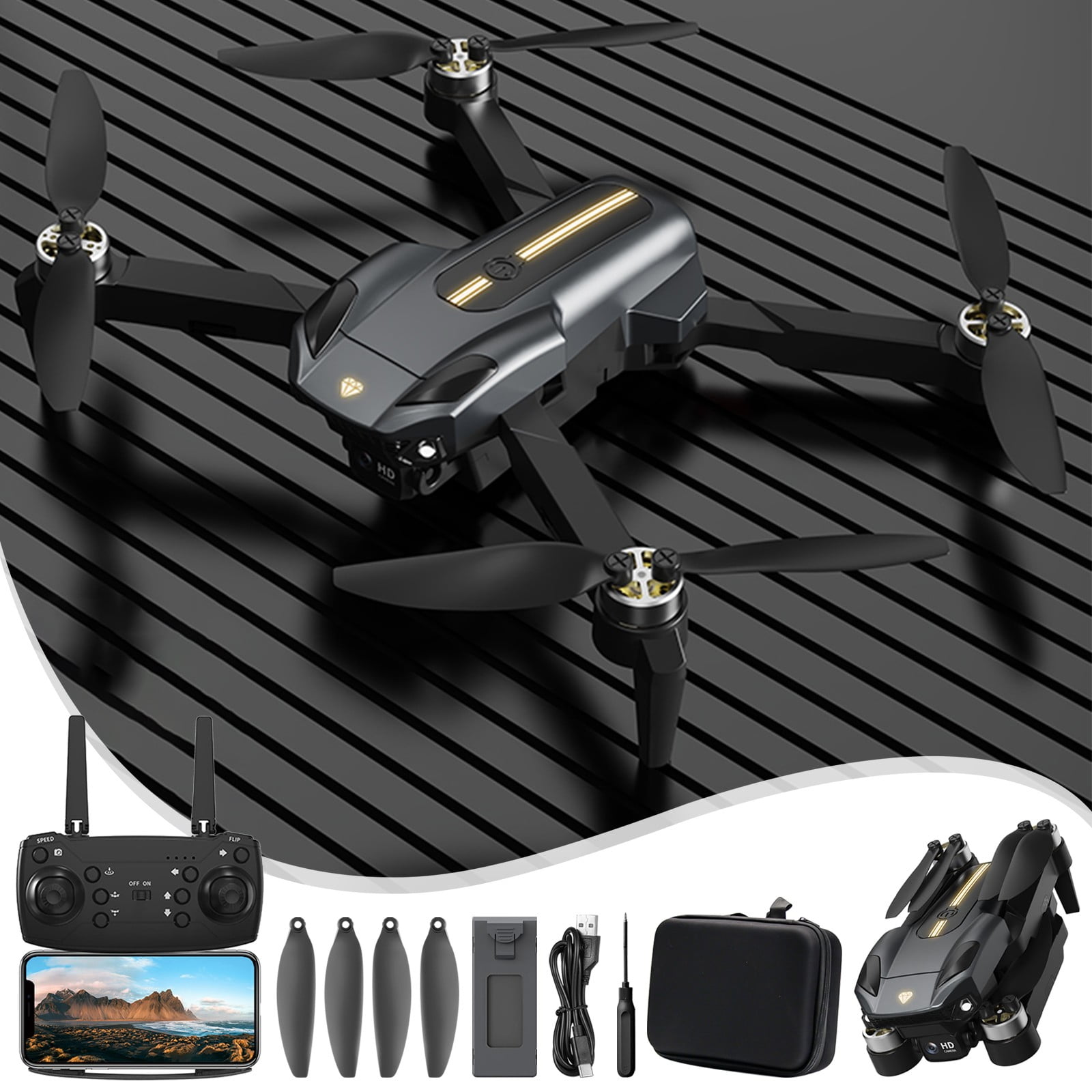 Fufafayo todays deals FPV Drone With HD Camera Brushless Motor Drones 2