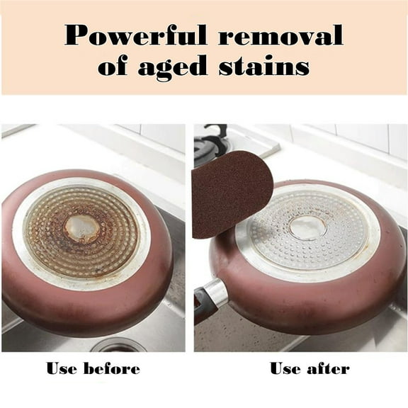 Fufafayo under $5 Kitchen Pot Brush, Emery Sponge Scrubber with Handle, Rust Grease Removal Cleaning Tool, Heavy Duty Scrubber for Cookware Cleaning