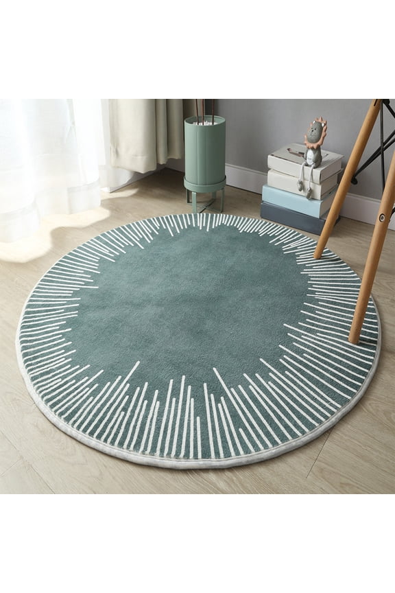 under $5 Modern Round Area Rug, Anti-slip Carpet, Thick Soft Circular Carpet for Living Room, Bedroom, Dining Room Decor