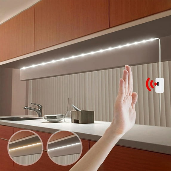 Fufafayo under $5 Motion Sensor LED Strip, USB Powered Counter Lights, Under Cabinet Lighting Strip, Wardrobe Stair Pantry Cupboard Bed Locker Lights