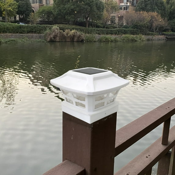 Fufafayo under $5 Solar Outdoor Post Cap Lights, Includes Bases for 4x4 5x5 6x6 Wooden Posts, Bright Light
