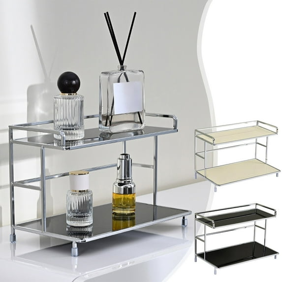 Fufafayo under $5 Storage Rack Cup Holder Multi Tier for Kitchen Bathroom Cosmetics Toiletries Office Desk Shelf Countertop Indoor Organizer