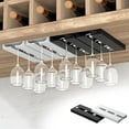 thumbnail image 1 of Fufafayo under $5 Wine Glass Rack, Under Cabinet Hanging Storage, Upside Down Goblet Holder, Home Bar Organization for Wine Glass Collection, 1 of 9