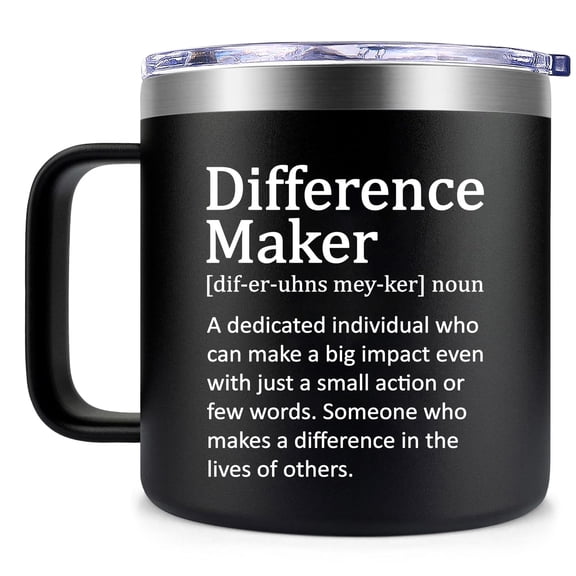 Fufendio Thank You Gifts for Men - Difference Maker Mug 14oz for Employee - Christmas, Birthday Gift for Men - Appreciation Gifts for Coworker, Teacher, Boss, Assistant Principal Y114