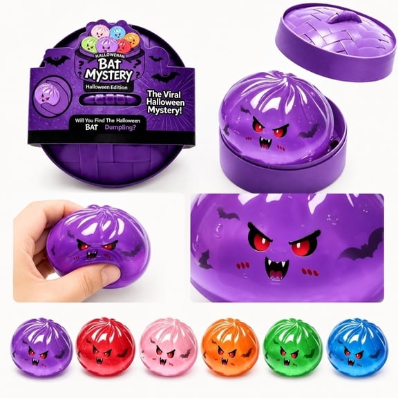 FufuCrick Bao Bun Squishy, 5-Piece Fixed Set Style A Fidget Toys for Halloween Decor, Halloween Ghost Fidget Toys Bun Stress Balls for Halloween Party Favors