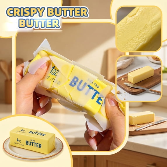 FufuCrick Butter Stick Squishy 1-Pack Office Accessory Squishy Tactile Sensory Gadget Desk Ornament Decor for Adult Workspace