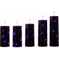 thumbnail image 1 of FufuCrick Flameless Candle, 5-Pack 6 inch LED Purple Flameless Candle for Halloween Decor, Electronic Pillar Light for Halloween Party Decorations, Purple, 1 of 9