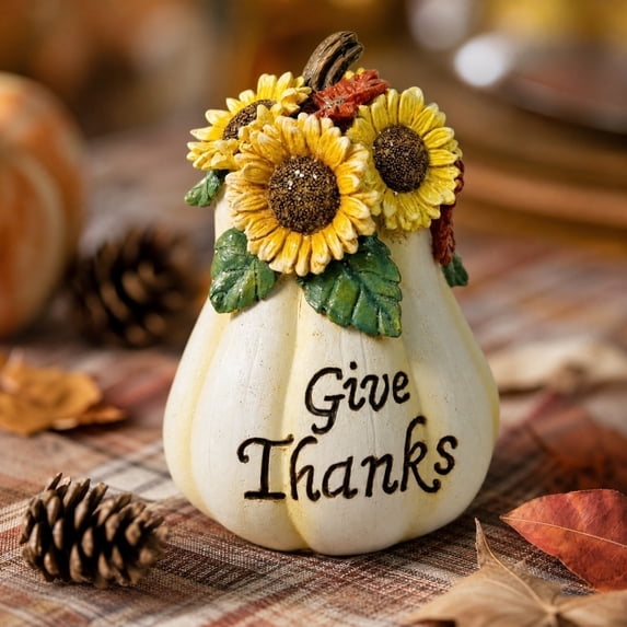 FufuCrick Halloween Decor, Resin Pumpkin Ornament, Fall Pumpkin Figurine for Table Centerpiece and Shelf Decoration, Harvest Seasonal Halloween Decorations, Autumn Style