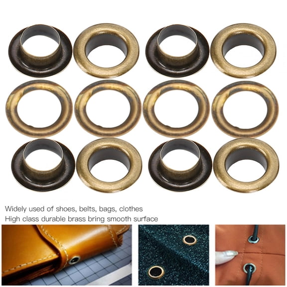 Fugacal 100Pcs 8mm Hollow Rivets Bronze Shoe Hole Rivet Hand-Made Leather Through Grommet For Shoes,Clothing Accessories,Hollow Rivets