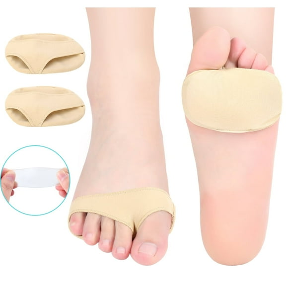 Fugacal Fabric Metatarsal Pads 1 Pair Fabric Ball of Foot Gel Pads Cushion Metatarsal Forefoot Support Insoles